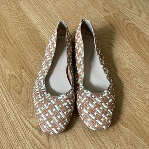 Woven square toe flat